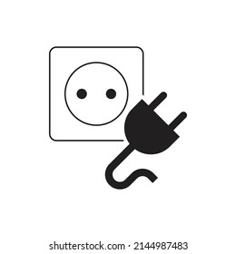 Plug connector icon design isolated on white background