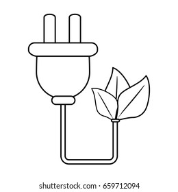 plug with cord eco freindly related icon image