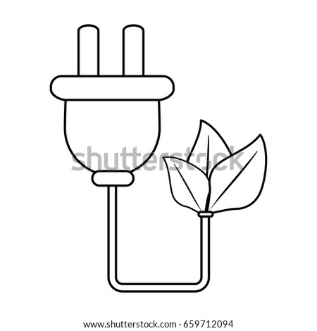 plug with cord eco freindly related icon image