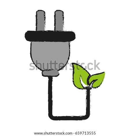 plug with cord eco freindly related icon image