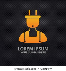 Plug design on dark background,vector