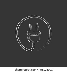 Plug. Drawn in chalk icon.