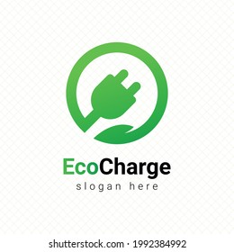 plug-in eco bio-energy logotipo de electricidad icono diseño gráfico ilustración vector