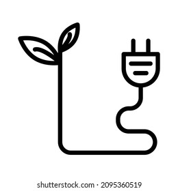 Plug, ecology line isolated vector icon can be easily modified and edit

