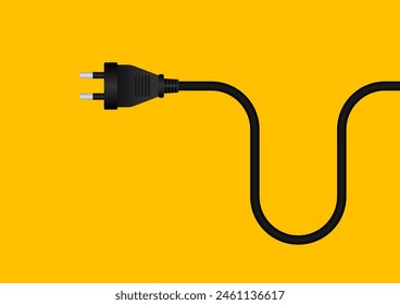 Plug. Electric Plug with Cable. Vector Illustration. 