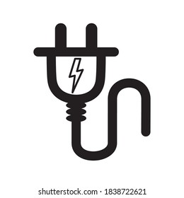 Diseño de la Ilustración del Icono del Icono del Icono del Cable Eléctrico Plug