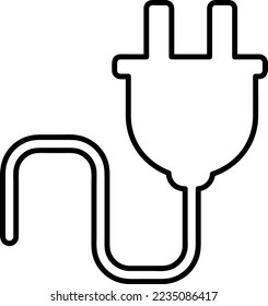 Icono de cable eléctrico enchufe el fondo blanco