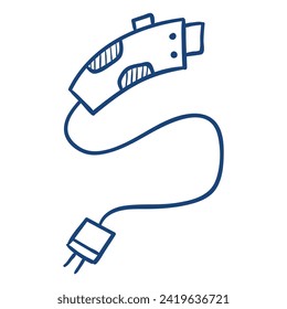 plug from electric car charging station. Hand drawn vector illustration.