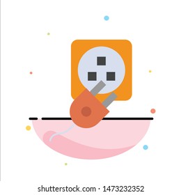 Plug, Electric, Electric, Cord, Charge Abstract Flat Color Icon Template