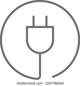 plug electric icon. Simple line icon in flat style. Vector illustration with sustainable technology theme. Detailed outline icon