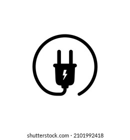 Plug electric icon vector . symbol flat design