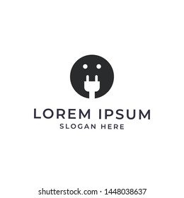 plug electric logo template design simple modern
