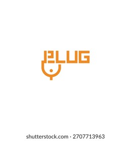 Plug electric typographic letter logo design.