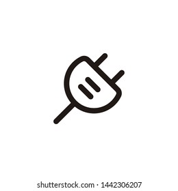 plug electrical connector outline icon sign signifier vector