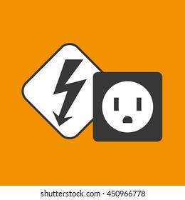 plug with electricity power icon, vector illustration
