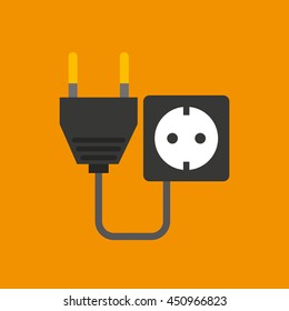plug with electricity power icon, vector illustration