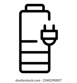 Plug energy battery icon outline vector. Phone power. Charger power