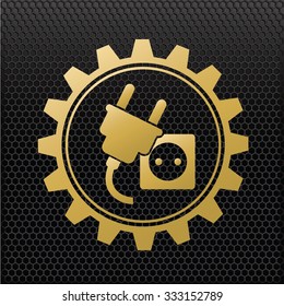 Plug energy design,golden concept,clean vector