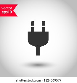 Plug energy vector icon. EPS 10 vector flat sign. Studio background.