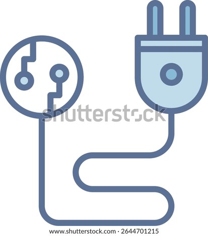 Plug Filled Blue Tone Icon