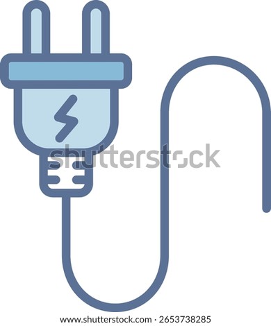 Plug Filled Blue Tone Icon