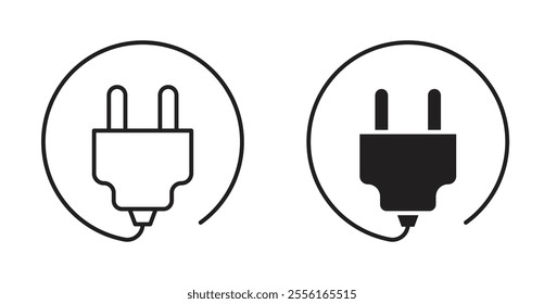 Plug Filled flat icons set for apps and web ui designs.