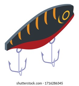 Plug fish lure icon. Isometric of plug fish lure vector icon for web design isolated on white background