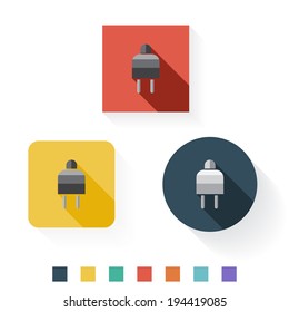 Plug Flat Icon Design Kit Set Collection