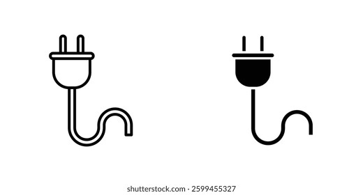 Plug flat simple vector icons illustration set.