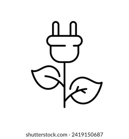 Icono de flor de enchufe. Estilo lineal. Icono de vector