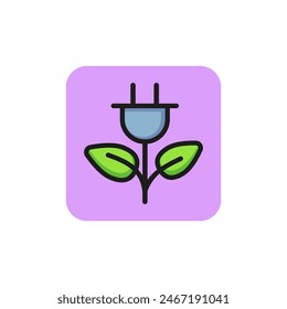 Icono de flor de tapón. Energía, recursos, concepto de energía verde. Se puede utilizar para temas como la electricidad, la eficiencia, la innovación, la industria