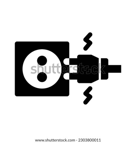 plug glyph icon illustration vector graphic