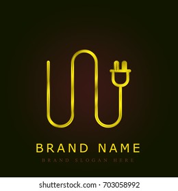 Plug golden metallic logo