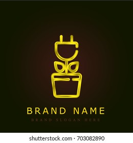 Plug golden metallic logo