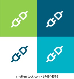Plug green and blue material color minimal icon or logo design