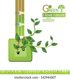 Plug. Green concepts save energy. save world. vector illustration.