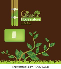 Plug. Green concepts save energy. save world. vector illustration.