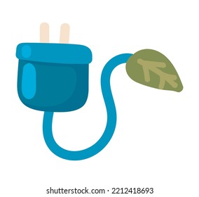 plug green energy icon isolated