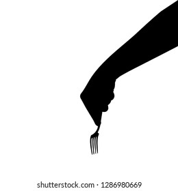 plug in hand silhouette, vector graphic isolated on white background.
