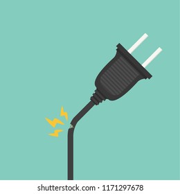 Plug head cartoon vector. Free space for text.
Defective.