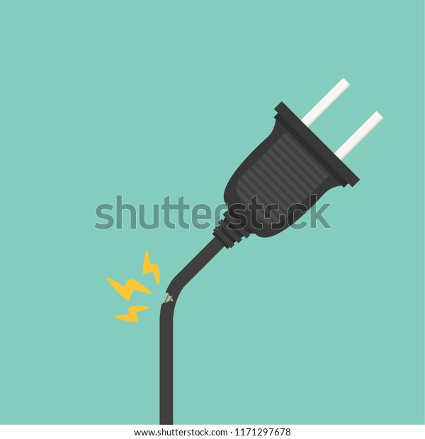 Plug Head Cartoon Vector Free Space Stock Vector (Royalty Free ...