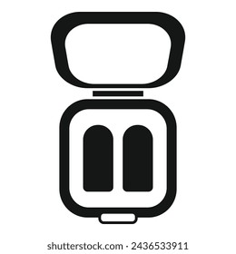 Icono de protección de la cabeza del enchufe vector simple. Salud auditiva. Protección segura