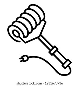 Plug heater icon. Outline plug heater vector icon for web design isolated on white background