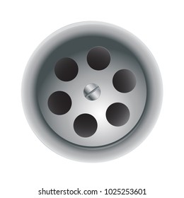 A plug hole isolated on a white background