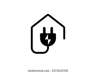 plug house logo vector. creative energy real estate symbol icon.