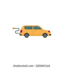 Plug in hybrid car icon. Flat illustration of Plug in hybrid car vector icon isolated on white background