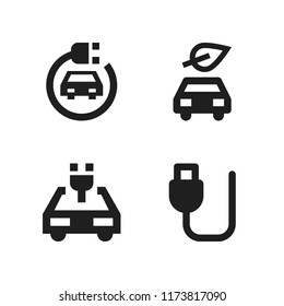 plug icon. 4 plug vector icons set. electric car and usb cable icons for web and design about plug theme