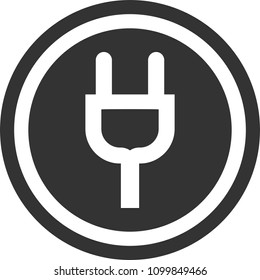 Plug icon . dark circle sign design