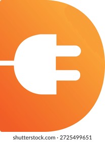 Design de ícone de plugue. Design do logotipo da tomada. Design do logotipo D