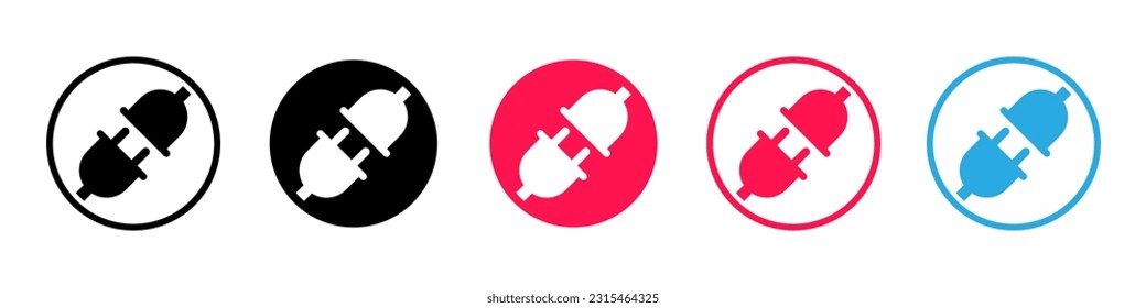 Icono de enchufe. enchufe eléctrico. Concepto de electricidad. Equipos y dispositivos eléctricos. Vector